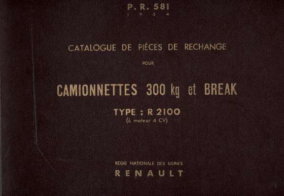 PR 581 pour R2100 daté 1954