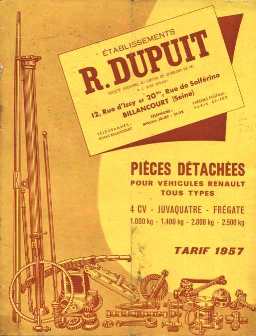 Ca&talogue Dupuit 1957
